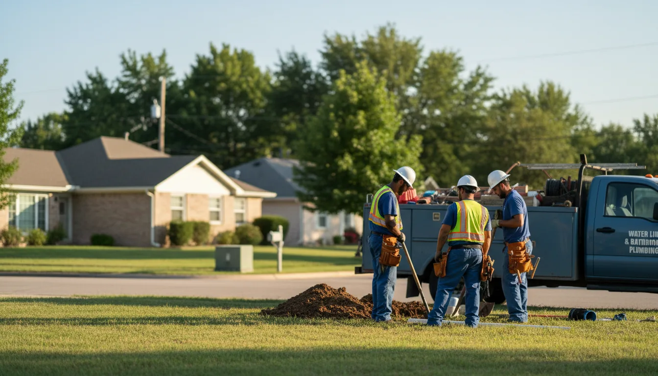 Residential water line and bathroom plumbing service in Whitsett, TX